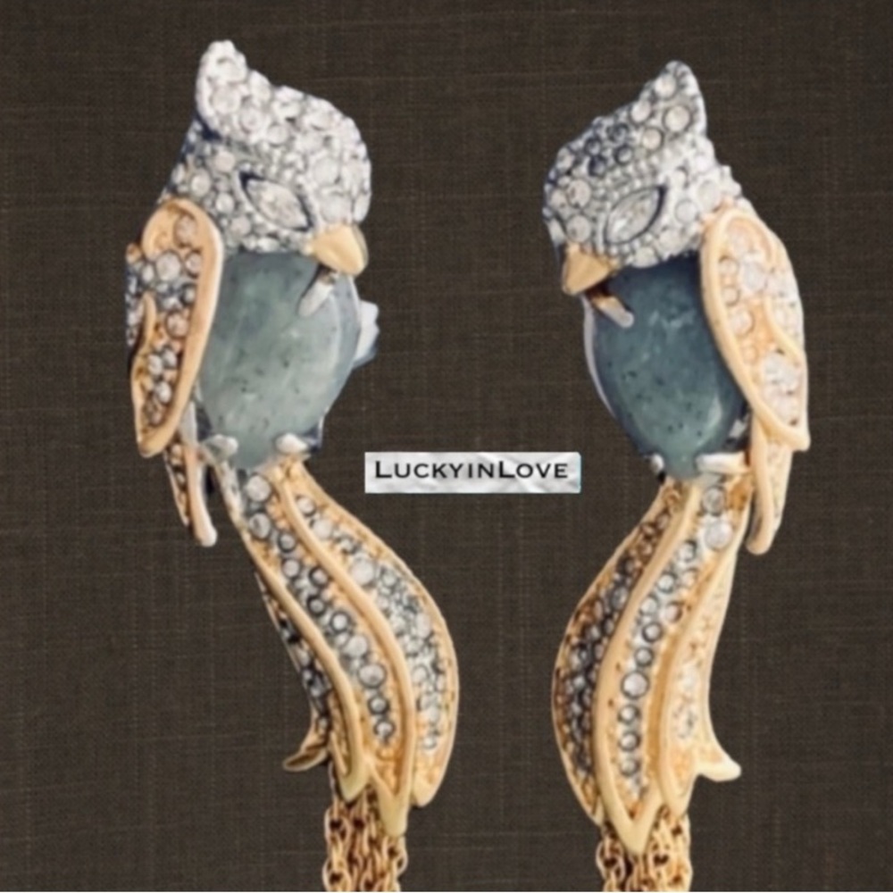 ALEXIS BITTAR • LoveBirds Crystal Labradorite Tassel Clip Earrings - Picture 3 of 7
